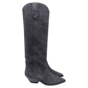 Isabel Marant Denvee Knee-High Boots in Grey Suede